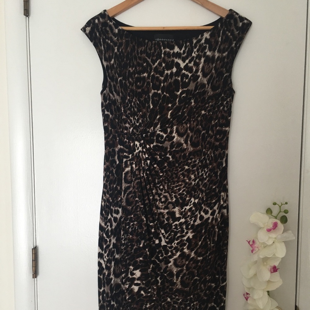 Conected cheetah print dress, size 10